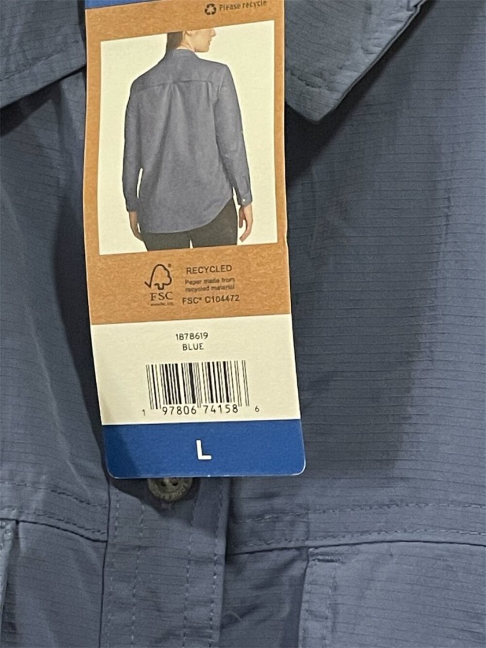 Women's Mountain Ripstop Long-Sleeve Top, Eddie Bauer, L, Blue, NWT - Picture 2 of 6